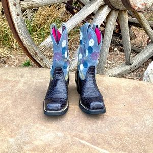 Ariat blue and back dress boots
